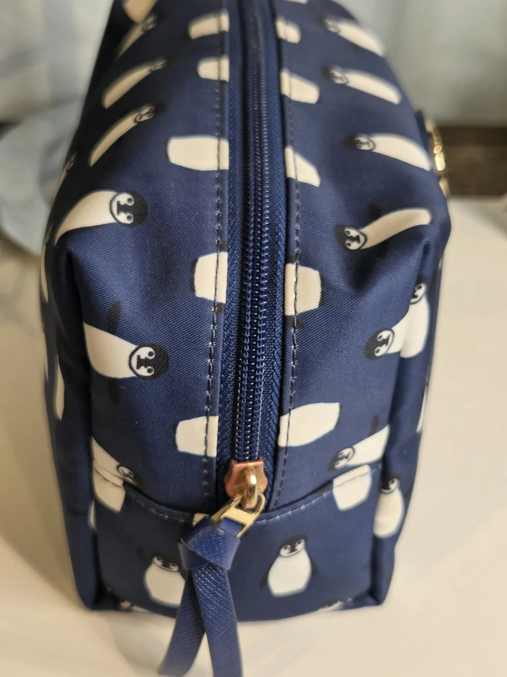 Tory Burch Navy Penguin Cosmetic Pouch